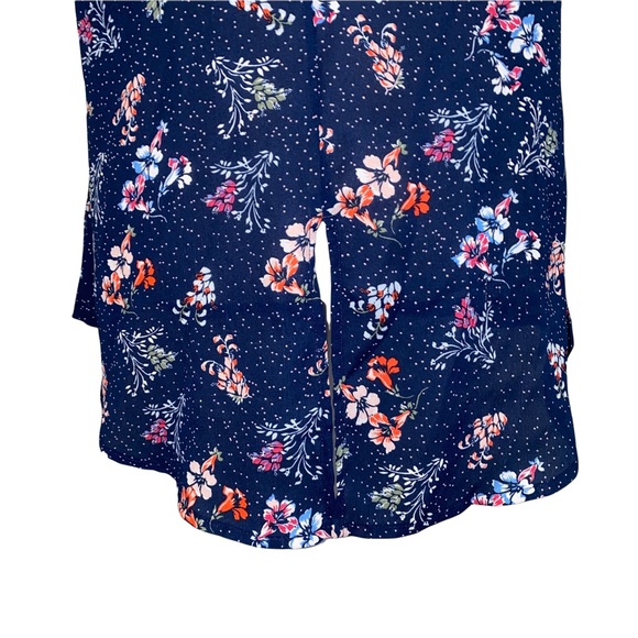Sanctuary Sleeveless Navy Polka Dot and Floral Print Blouse M - Picture 9 of 15